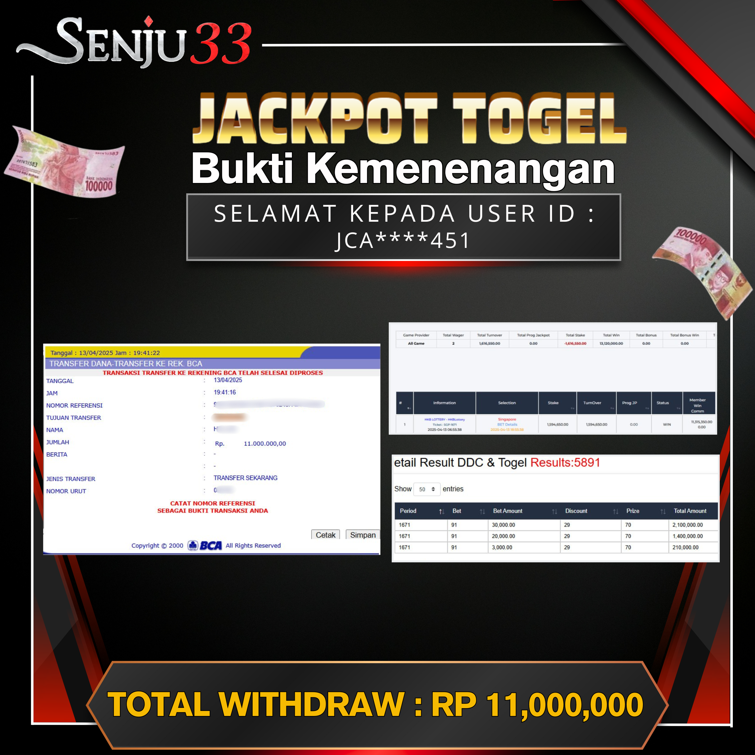 🎰 SENJU33 JACKPOT SLOT Rp. 11.000.000 LUNAS 🎉