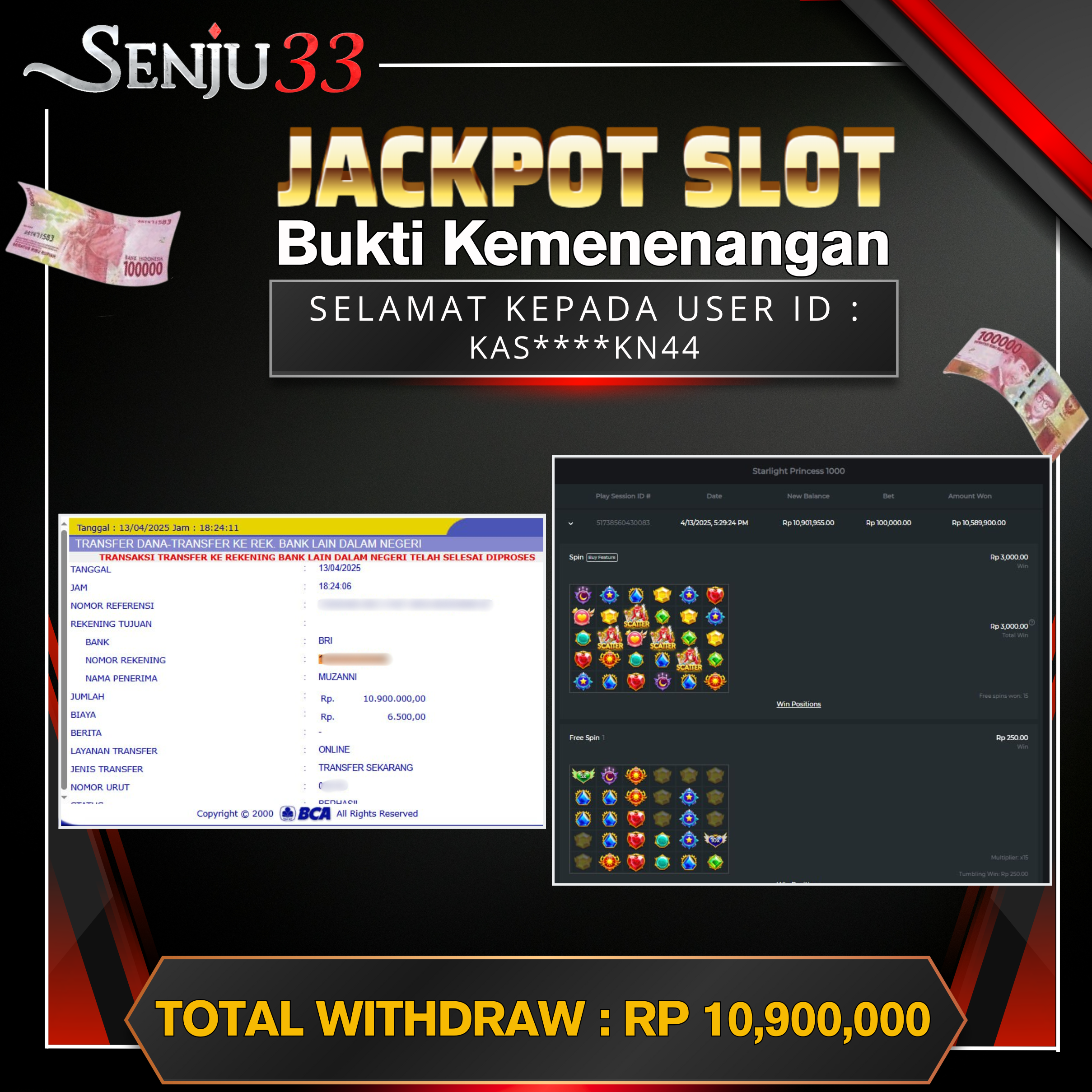 🎰 SENJU33 JACKPOT SLOT Rp. 10.900.000 LUNAS 🎉