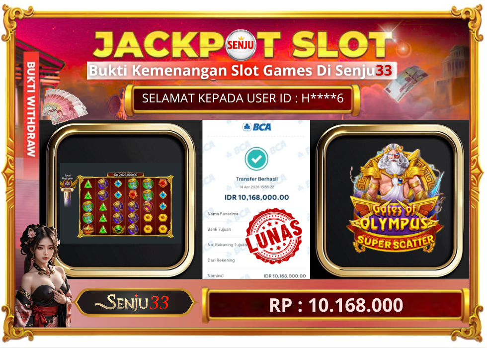 🎰 SENJU33 JACKPOT SLOT Rp. 10.168.000 LUNAS 🎉