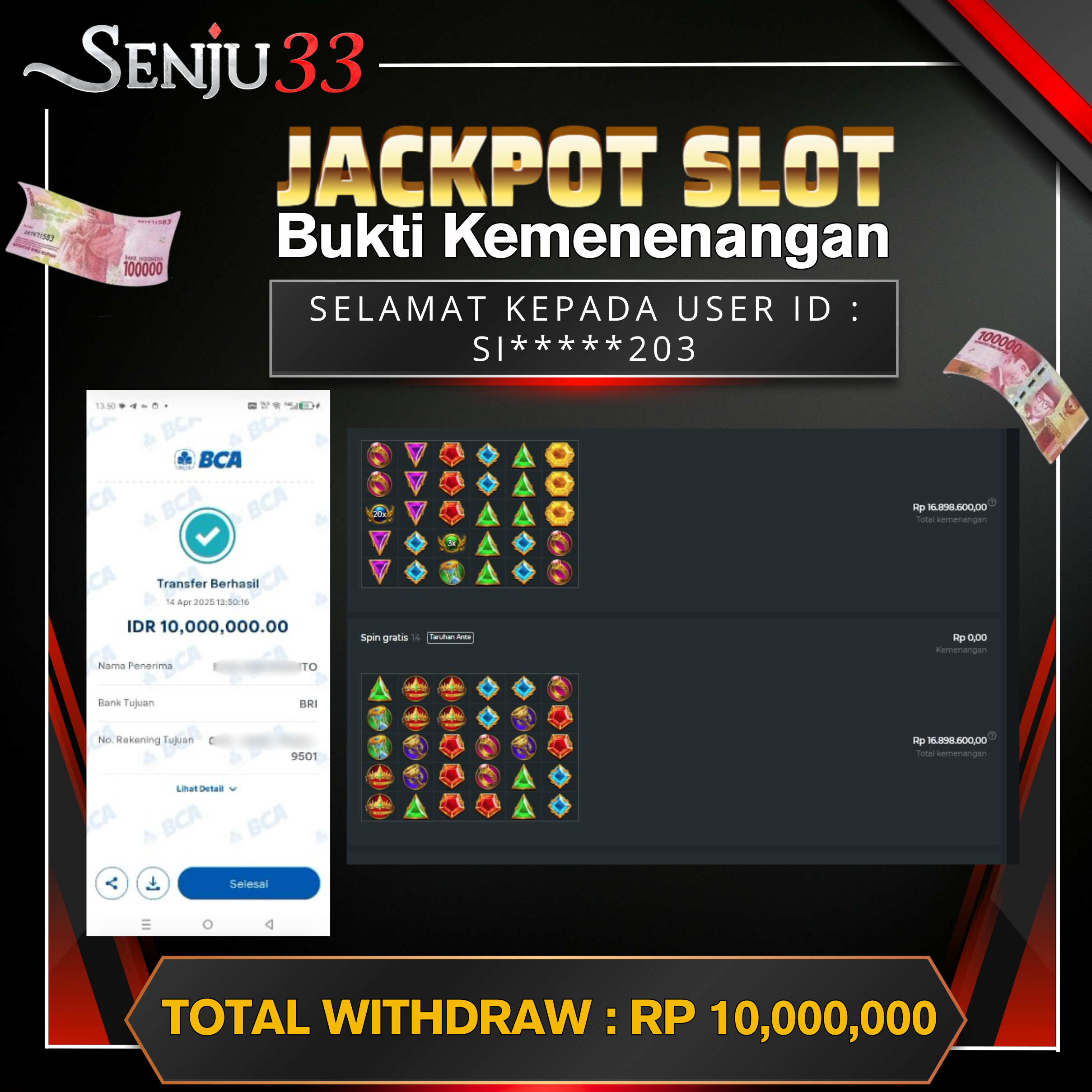 🎰 SENJU33 JACKPOT SLOT Rp. 10.000.000 LUNAS 🎉