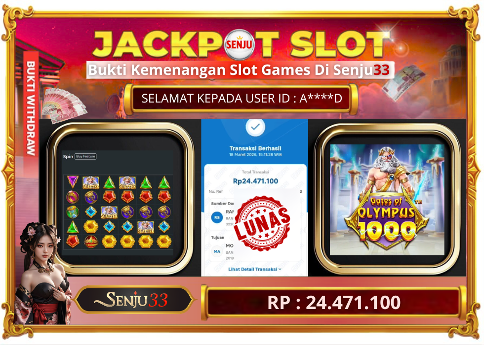 🎰 SENJU33 JACKPOT SLOT Rp. 24.471.100 LUNAS 🎉