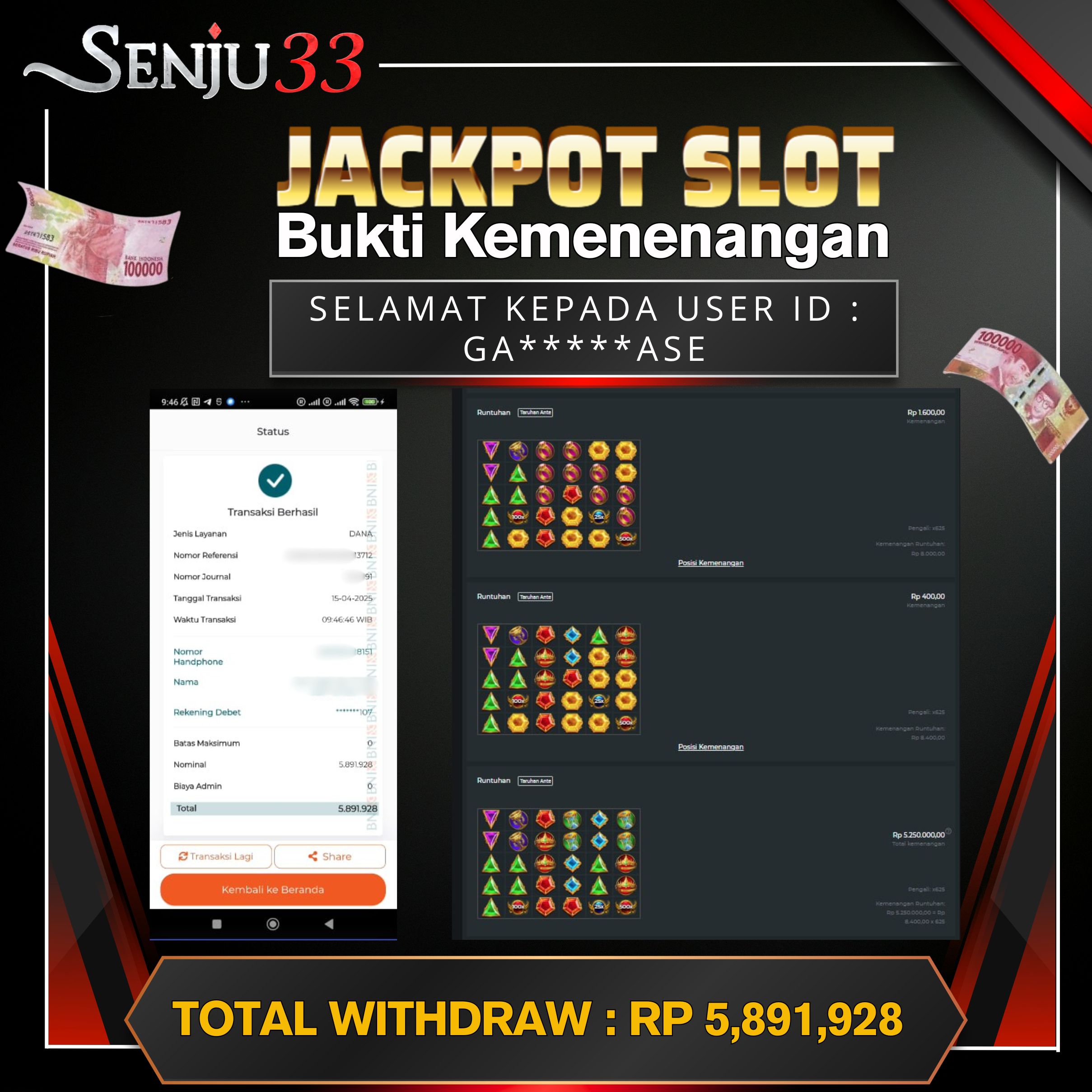 🎰 SENJU33 JACKPOT SLOT Rp. 5.891.928 LUNAS 🎉