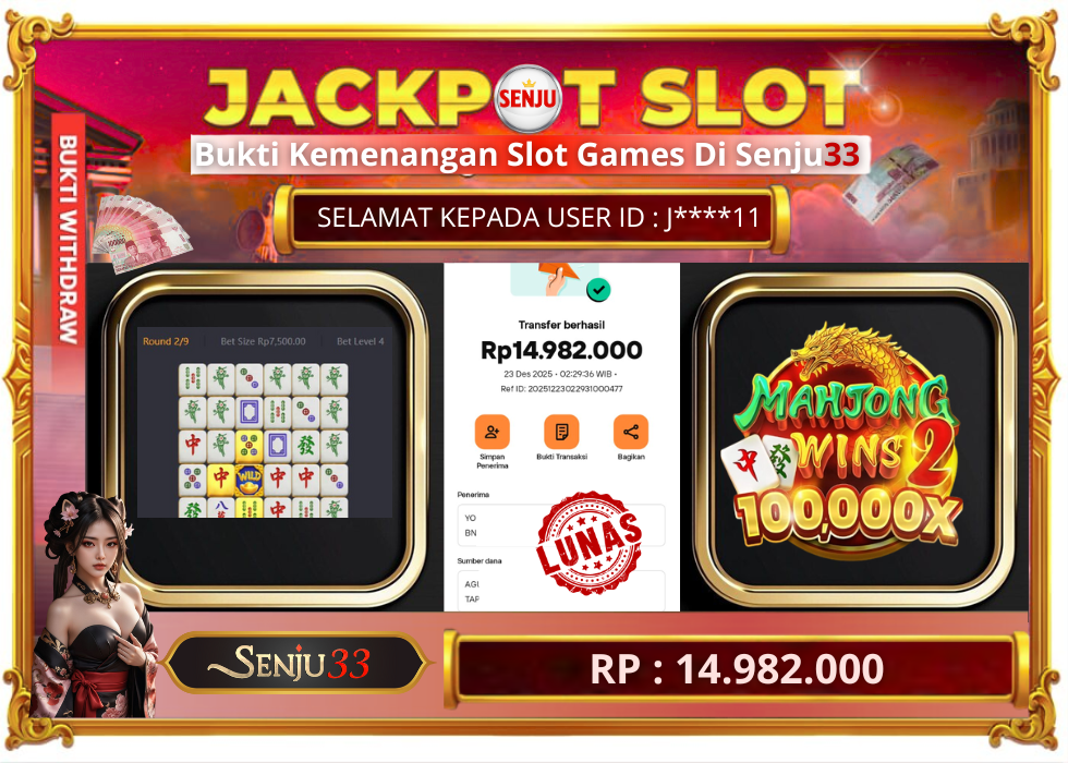 🎰 SENJU33 JACKPOT SLOT Rp. 14.982.000 LUNAS 🎉