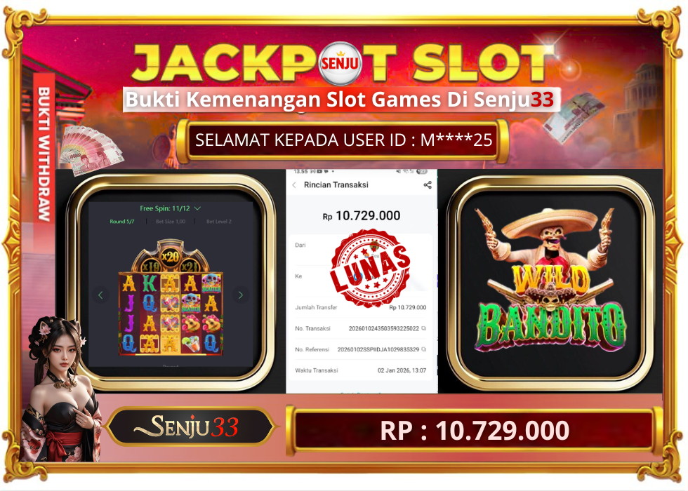 🎰 SENJU33 JACKPOT SLOT Rp. 10.729.000 LUNAS 🎉
