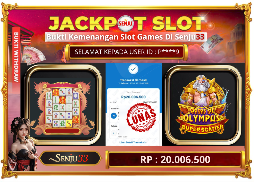 🎰 SENJU33 JACKPOT SLOT Rp. 20.006.500 LUNAS 🎉