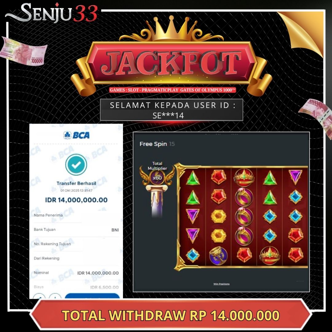 🎰 SENJU33 JACKPOT SLOT Rp. 14.000.000 LUNAS 🎉